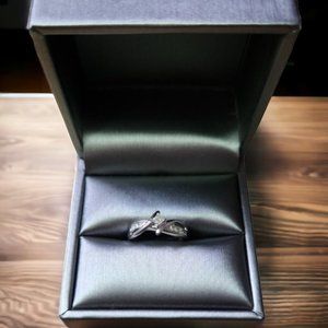 Diamond Twisted Prong/Crossover Engagement/Promise Ring .35 carat Size 5